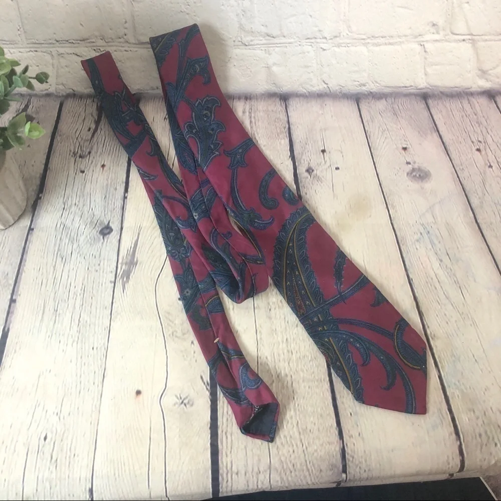 Pink and Blue Paisley Silk Tie